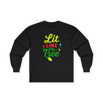 Lit Like The Tree Men's Long Sleeve Holiday Tee