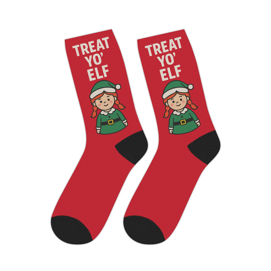 Treat Yo’ Elf Christmas Socks – Funny Holiday Elf Gift
