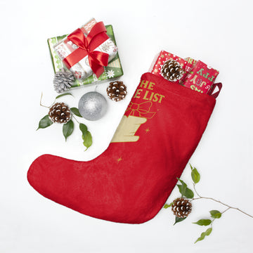 Christmas Stocking, Festive Holiday Decor, The Nice List Red Sock, Personalized Christmas Gift, Santa's Gift Holder