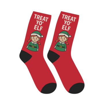 Treat Yo’ Elf Christmas Socks – Funny Holiday Elf Gift