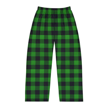 Grinchin and Chillin Men's Cozy Green Plaid Pajama Pants