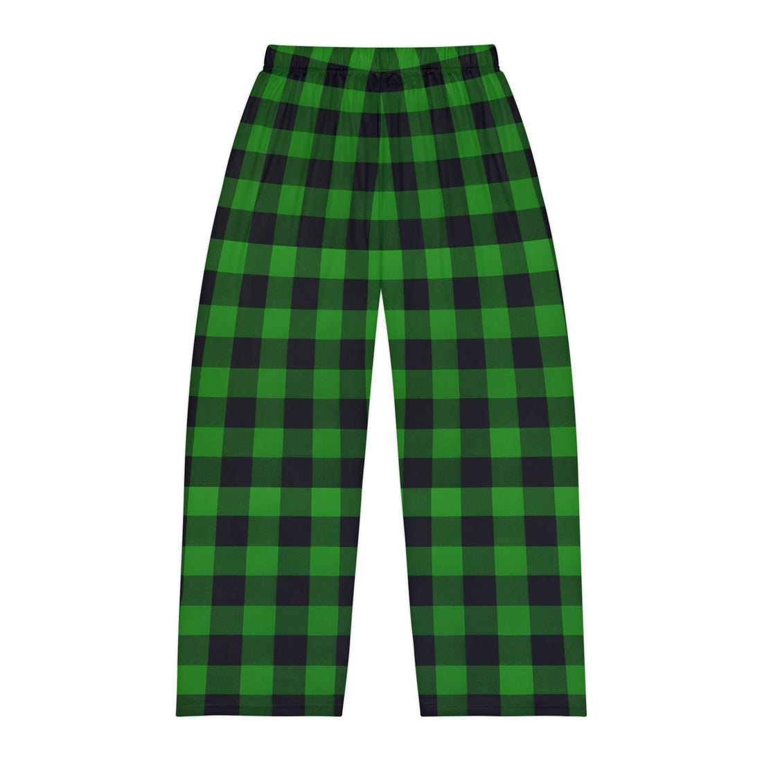 Grinchin and Chillin Men's Cozy Green Plaid Pajama Pants