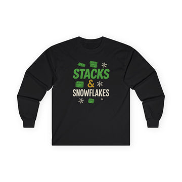 Stacks & Snowflakes Festive Women's Long Sleeve Tee