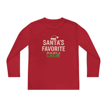 Santa's Favorite Crew Kids Long Sleeve Holiday Tee