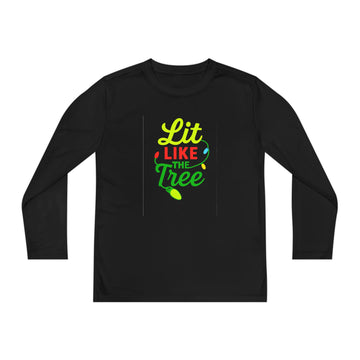 Lit Like The Tree Kids Long Sleeve Holiday Tee