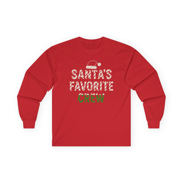 Santa's Favorite Crew Festive Men's Long Sleeve Tee