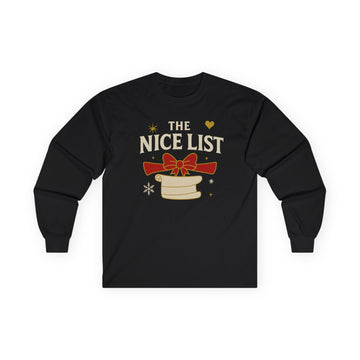 The Nice List Festive Men's Holiday Long Sleeve Tee